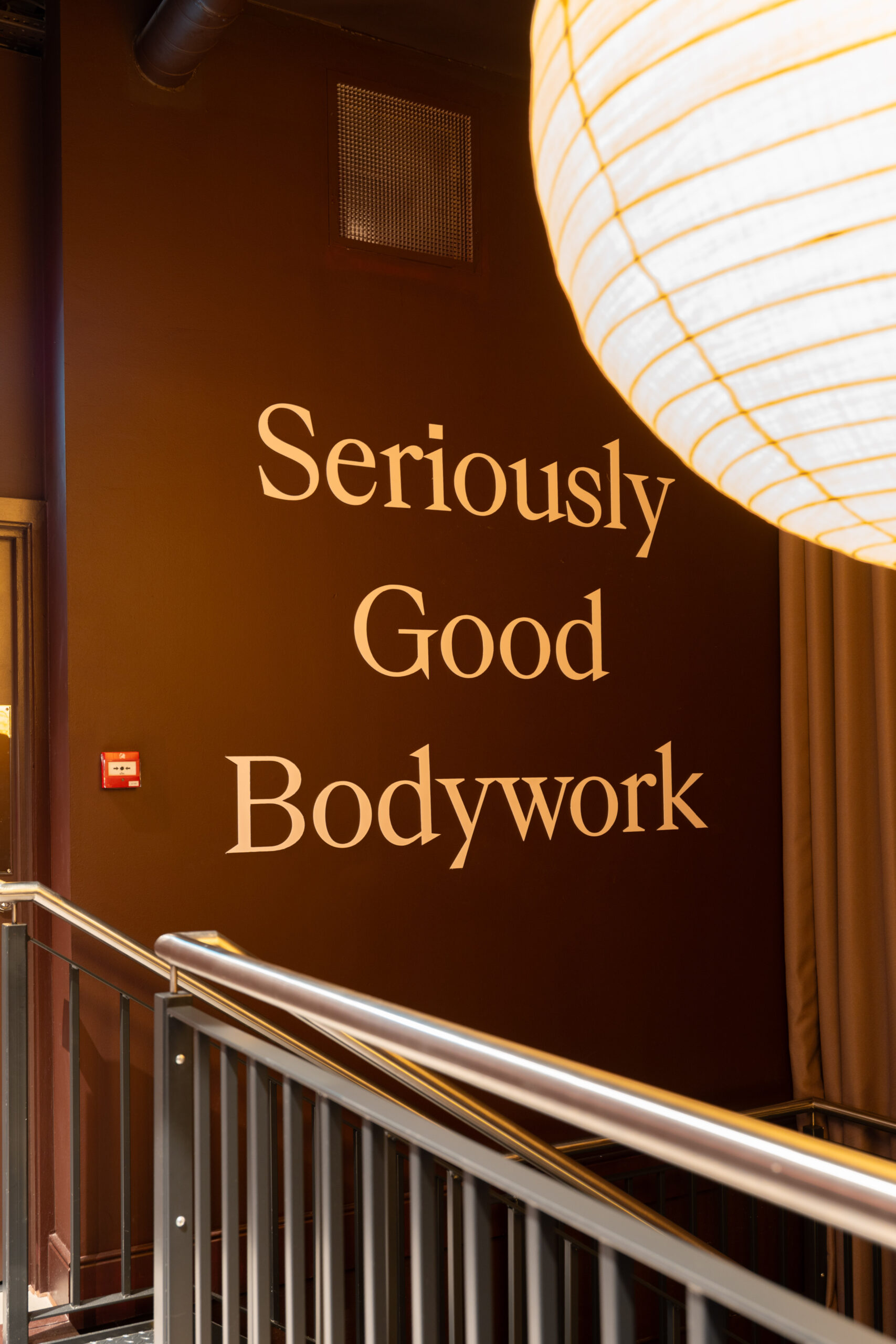 Masaj Islington Fit-Out by Carter Newlove Interiors Seriously Good Bodywork Quote on wall